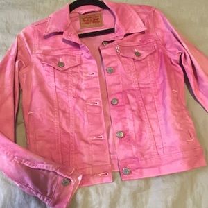 Levi’s pink dyed denim jacket